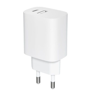 Cargador de Pared Leotec LECSPH20W2W/ 1xUSB Tipo-C/ 1xUSB/ 20W