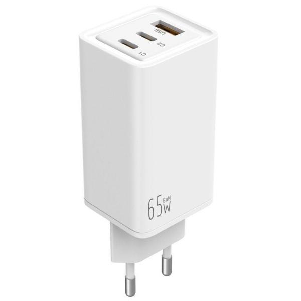 Cargador de Pared Leotec LECSPH65W3W/ 2xUSB Tipo-C/ 1xUSB/ 65W