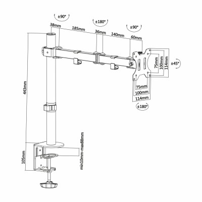 Soporte para Monitor Aisens DT32TSR-039/ hasta 8kg