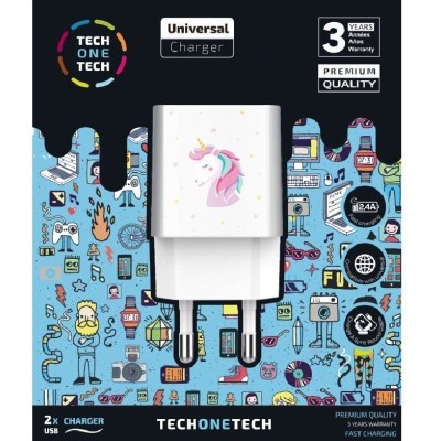 Cargador de Pared Tech One Tech Unicornio Dream/ 2xUSB/ 2.4A/