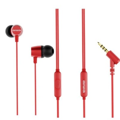 Auriculares Intrauditivos Aiwa ESTM-30RD/ con Micrófono/ Jack