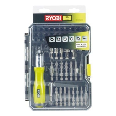 Estuche de 59 Puntas para Atornillar Ryobi RAK59SD / Incluye