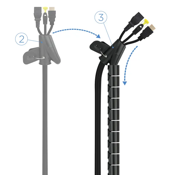 Organizador de Cables en Espiral Nanocable 10.36.0001-BK/ 1m