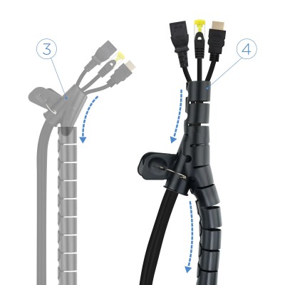 Organizador de Cables en Espiral Nanocable 10.36.0001-BK/ 1m