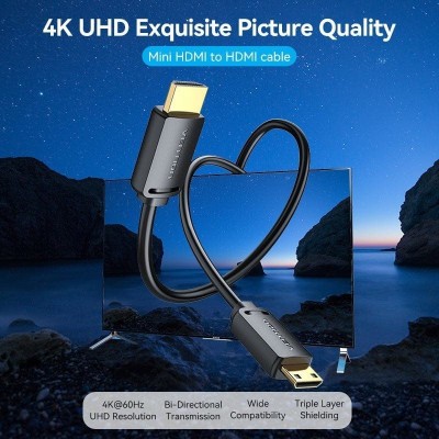 Cable HDMI 4K Vention AGHBF/ HDMI Macho - Mini HDMI Macho/ 1m/