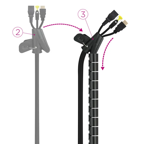 Organizador de Cables en Espiral Nanocable 10.36.0002-BK/ 2m