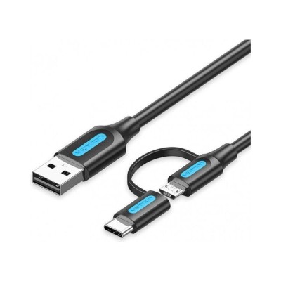 Cable USB 2.0 Vention CQDBF USB Macho - Micro USB Macho/ USB