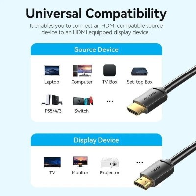 Cable HDMI 2.0 4K Vention ALJBH/ HDMI Macho - HDMI Macho/ 2m/