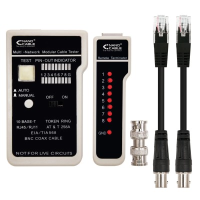 Tester Nanocable 10.31.0303 para RJ11-RJ12-RJ45