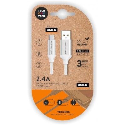 Cable USB 2.0 Tech One Tech TEC2006/ USB Tipo-C Macho - USB