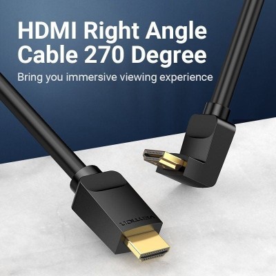 Cable HDMI 2.0 4K Acodado Vention AAQBF/ HDMI Macho - HDMI