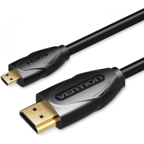 Cable HDMI Vention VAA-D03-B150/ HDMI Macho - Micro HDMI Macho/ 1.5m/ Negro