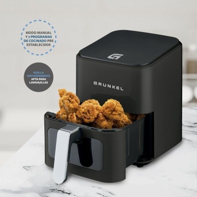 Freidora por Aire / Sin Aceite Grunkel Black Easy Fryer/ 1200W/