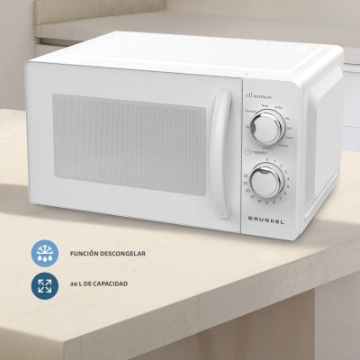 Microondas Grunkel MW-20MI/ 700W/ Capacidad 20L/ Blanco