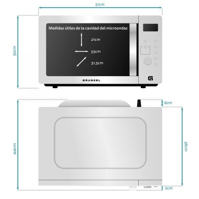 Microondas Grunkel MWGC-30SS/ 1000W/ Capacidad 30L/ Función