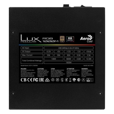 Fuente de Alimentación Aerocool LUX RGB 1000M/ 1000W/