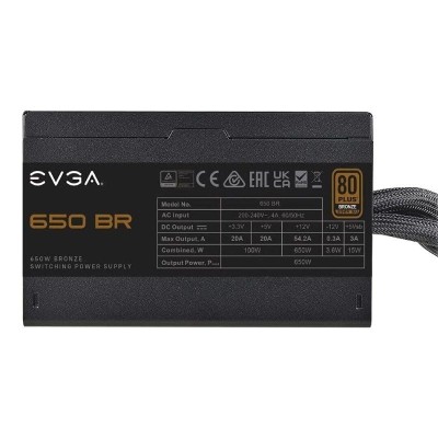 Fuente de Alimentación EVGA 650 BR/ 650W/ Ventilador 12cm/ 80