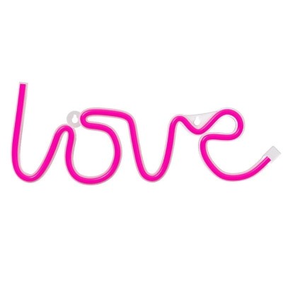 Luz Neon Forever Light Neon LED Love Pink/ Funciona a Pilas y