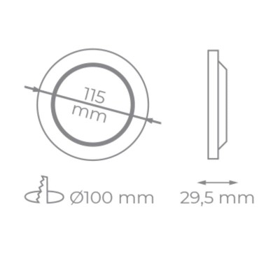 Downlight Iglux IG-54-7R-F/ Circular/ Ø115 x 29.5mm/ Potencia