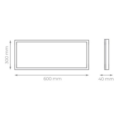 Panel LED Iglux 626203/ Rectangular/ Ø600x300mm/ Potencia 28W/