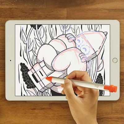 Lápiz Inalámbrico Logitech Crayon para iPad/ Naranja