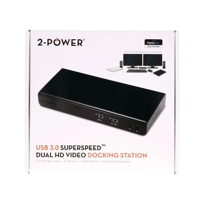 Docking USB 3.0 2-Power DOC0101A/ 1xHDMI/ / 1xDVI/ 6xUSB/