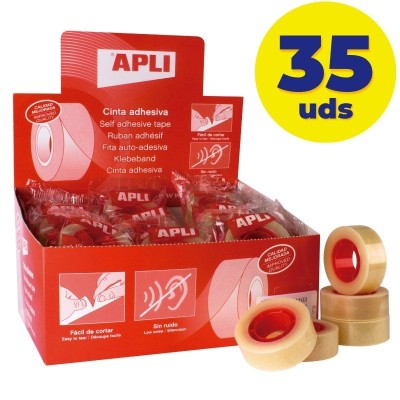 Caja de Cintas Adhesivas Transparentes Apli 11103/ 1.9cm x 33m/