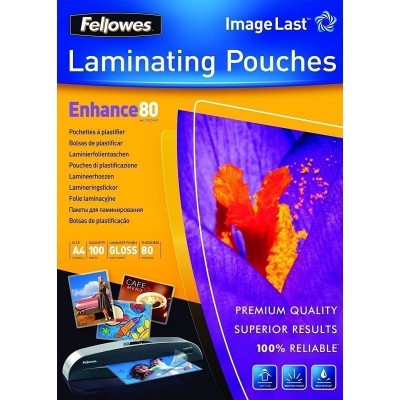 Fundas para Plastificar Fellowes 5306114/ A4/ 80 Micras/ 100