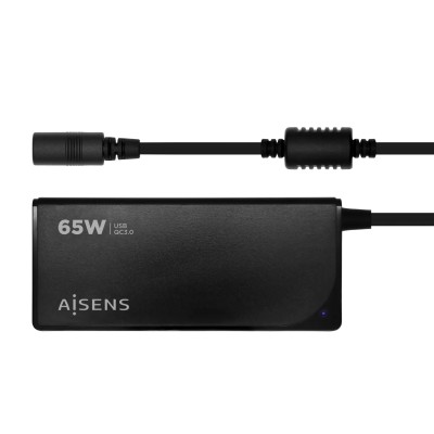 Cargador de Portátil Aisens ASLC-65WAUTO-BK/ 65W/ Automático/ 9