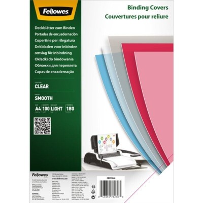 Portadas de Polietileno Fellowes 5384601/ A4/ 180 Micras/ 100