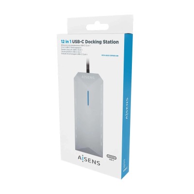 Docking USB Tipo-C Aisens ASUC-12P005-GR/ 2xHDMI/ 3xUSB/ 2xUSB