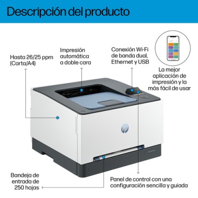 Impresora Láser Color HP LaserJet Pro 3202DW WiFi/ Dúplex/