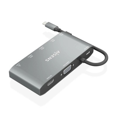 Docking USB Tipo-C Aisens ASUC-8P010-GR/ 1xHDMI/ 1xVGA/ 2xUSB/