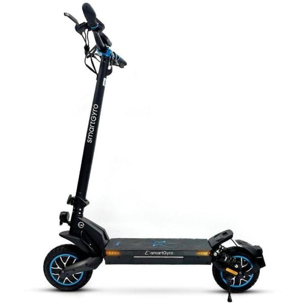 Patinete Eléctrico SmartGyro CrossOver Dual Max Certificado/ Motor 1000W/ Ruedas 10'/ 25km/h/ Autonomía 60km/ Negro