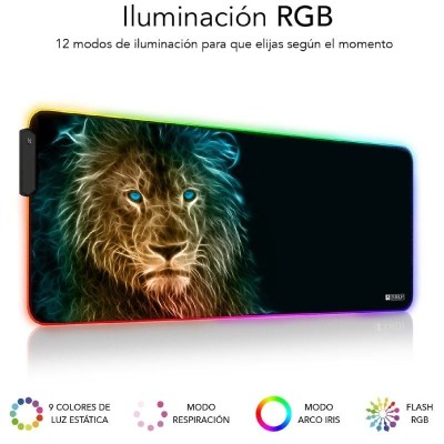 Alfombrilla Subblim SUBMP-02RGB10 LED RGB Lion XL/ 800 x 300 x