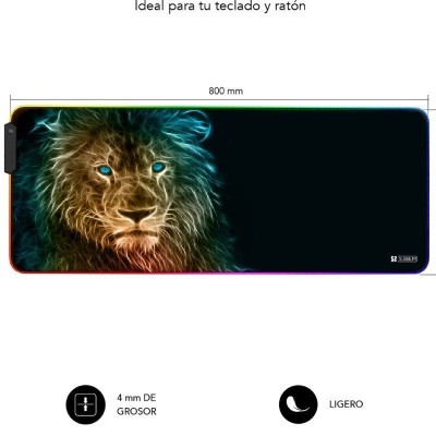 Alfombrilla Subblim SUBMP-02RGB10 LED RGB Lion XL/ 800 x 300 x