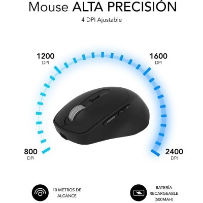 Ratón Ergonómico Inalámbrico por Bluetooth/ 2.4GHz Subblim