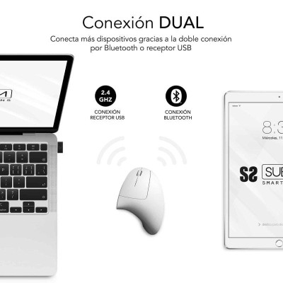 Ratón Ergonómico Inalámbrico por Bluetooth/ 2.4GHz Subblim