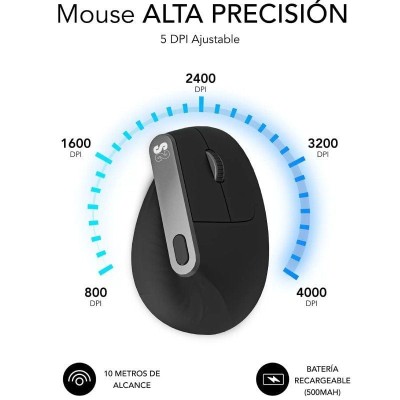 Ratón Ergonómico Inalámbrico por Bluetooth/ 2.4GHz Subblim