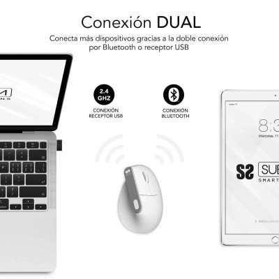 Ratón Ergonómico Inalámbrico por Bluetooth/ 2.4GHz Subblim