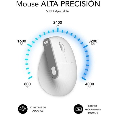 Ratón Ergonómico Inalámbrico por Bluetooth/ 2.4GHz Subblim