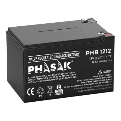 Batería Phasak PHB 1212 compatible con SAI/UPS PHASAK según