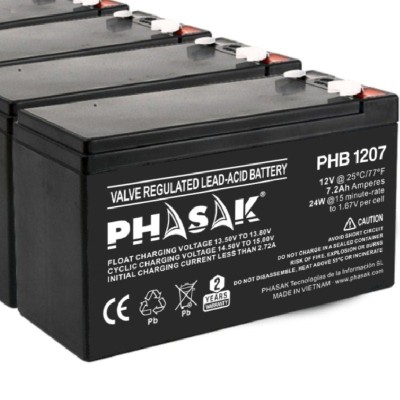 Batería Phasak PHB 1207 compatible con SAI/UPS PHASAK según