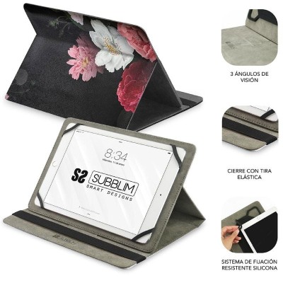 Funda Subblim Trendy Case Rosas para Tablet de 11'/ Negra