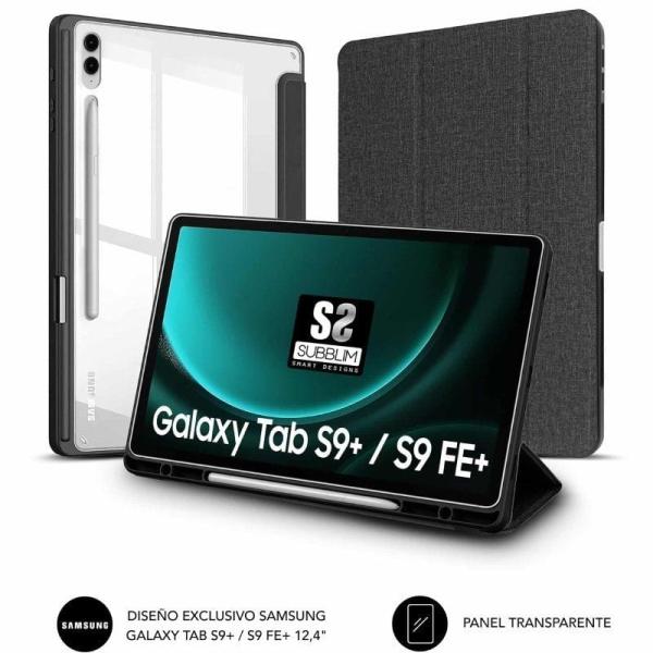 Funda Subblim Clear Shock para Tablet Samsung S9+/ FE 12.4'/ Negra