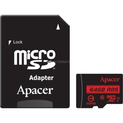 Tarjeta de Memoria Apacer 64GB XC UHS 1 con Adaptador/ Clase