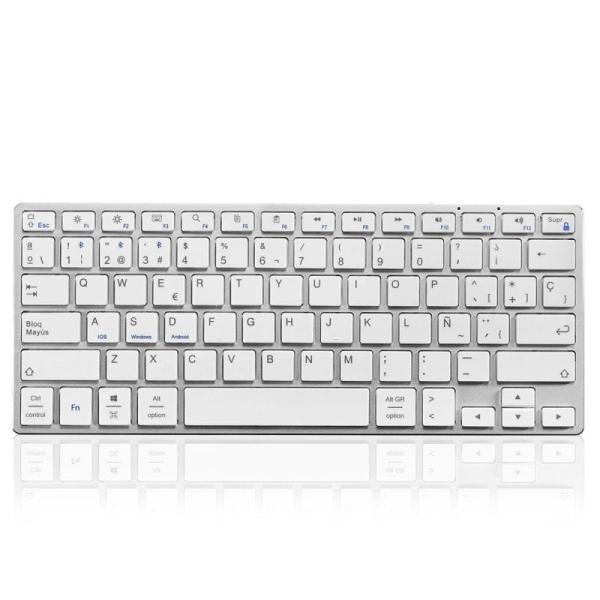 Teclado Compacto Inalámbrico por Bluetooth Subblim Advance Compact/ Plata