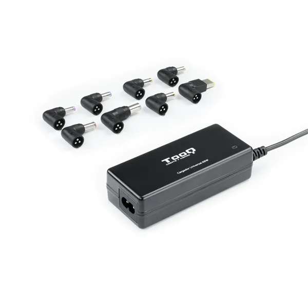 Cargador de Portátil TooQ TQLC-65BS02AT/ 65W/ Automático/ 8 Conectores/ Voltaje 18.5-20V/ 1 USB