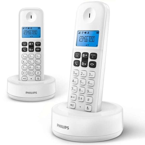 Teléfono Inalámbrico Philips D1612W/34/ Pack DUO/ Blanco