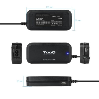 Cargador de Portátil TooQ TQLC-90BS02AT/ 90W/ Automático/ 12